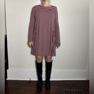Old Navy Red White Striped Longsleeve Mini Dress Size Medium